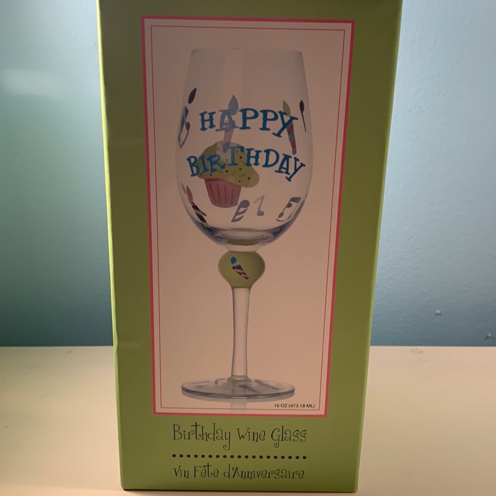 Birthday wine glass